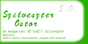 szilveszter ostor business card